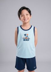 Bộ Thun Ba Lỗ Bé Trai Xanh Biển Phối Navy