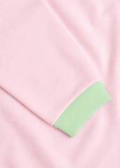 Bộ Thun Dài Bé Gái Hồng Pastel Phối Xanh Ngọc