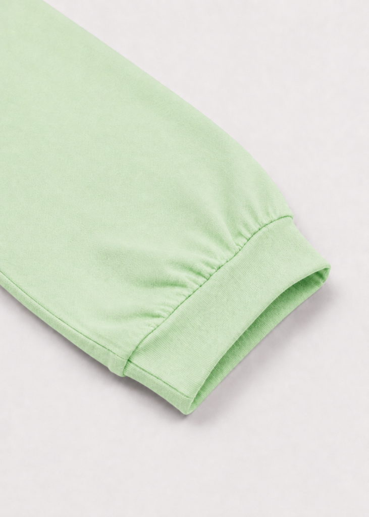 Bộ Thun Dài Bé Gái Hồng Pastel Phối Xanh Ngọc
