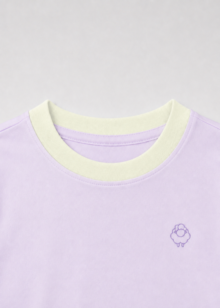 Bộ Thun Dài Bé Gái Tím Pastel Phối Kem