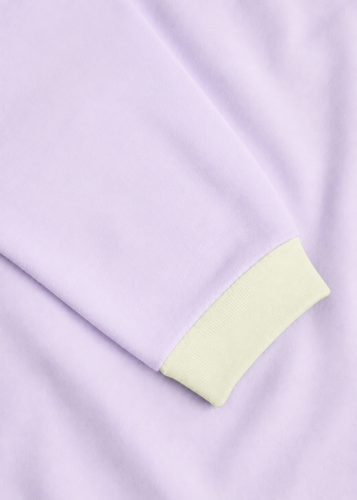 Bộ Thun Dài Bé Gái Tím Pastel Phối Kem