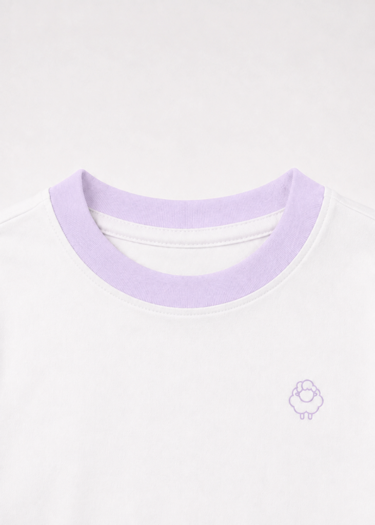 Bộ Thun Dài Bé Gái Trắng Phối Tím Pastel