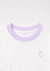 Bộ Thun Dài Bé Gái Trắng Phối Tím Pastel