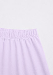 Bộ Thun Dài Bé Gái Trắng Phối Tím Pastel