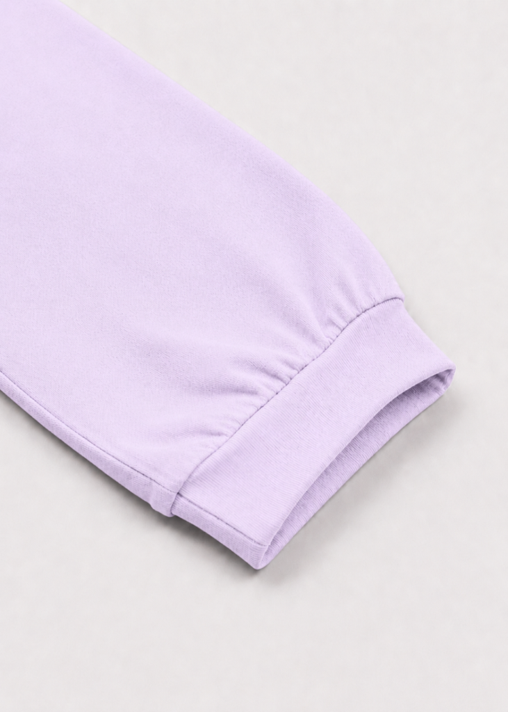 Bộ Thun Dài Bé Gái Trắng Phối Tím Pastel