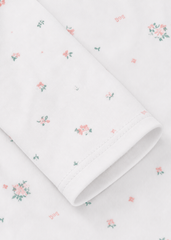 Bộ Thun Dài Bé Gái Viscose Trắng Hoạ Tiết Hoa Liti