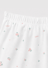 Bộ Thun Dài Bé Gái Viscose Trắng Hoạ Tiết Hoa Liti