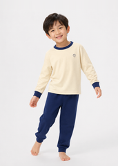 Bộ Thun Dài Bé Trai Be Phối Navy