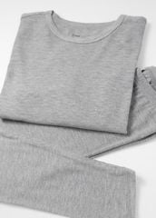 Bộ Thun Gân Dài Tay Bé Trai Xám Đậm Melange