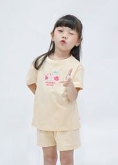 Bộ Thun Ngắn Tay Bé Gái Form Rộng Be Summer Mood