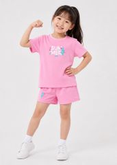 Bộ Thun Ngắn Tay Bé Gái Hồng Summer 02