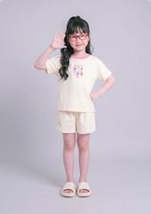 Bộ Thun Ngắn Tay Bé Gái Kem Berry Time