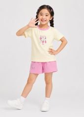 Bộ Thun Ngắn Tay Bé Gái Kem Berry Time Phối Hồng