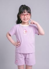 Bộ Thun Ngắn Tay Bé Gái Tím Unicorn
