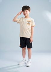 Bộ Thun Ngắn Tay Bé Trai Be Work Crew Phối Xanh