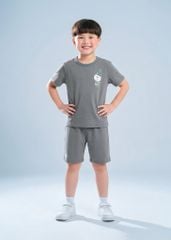 Bộ Thun Ngắn Tay Bé Trai Xám Đậm Jingle Bello