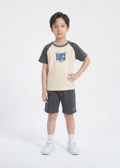 Bộ Thun Ngắn Tay Raglan Bé Trai Be Phối Xám Summer