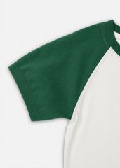 Bộ Thun Ngắn Tay Raglan Bé Trai Kem Khủng Long Rider Phối Xanh Lá