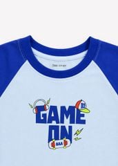 Bộ Thun Ngắn Tay Raglan Bé Trai Xanh Biển Game On Phối