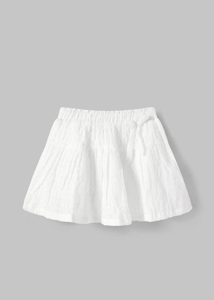 Chân Váy Quần Bé Gái Kate Nhún Trắng Kem