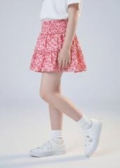 Chân Váy Quần Hai Tầng Bé Gái Hồng Họa Tiết Hoa Liti