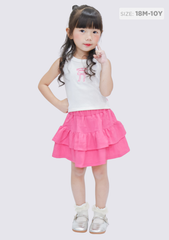 Chân Váy Quần Hai Tầng Bé Gái Hồng
