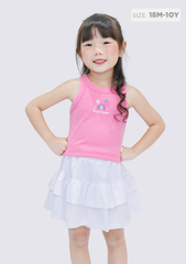 Chân Váy Quần Hai Tầng Bé Gái Trắng