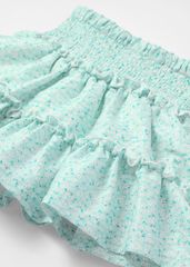 Chân Váy Quần Hai Tầng Bé Gái Xanh Họa Tiết Hoa