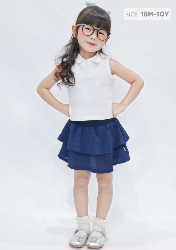 Chân Váy Quần Smocking Bé Gái Navy