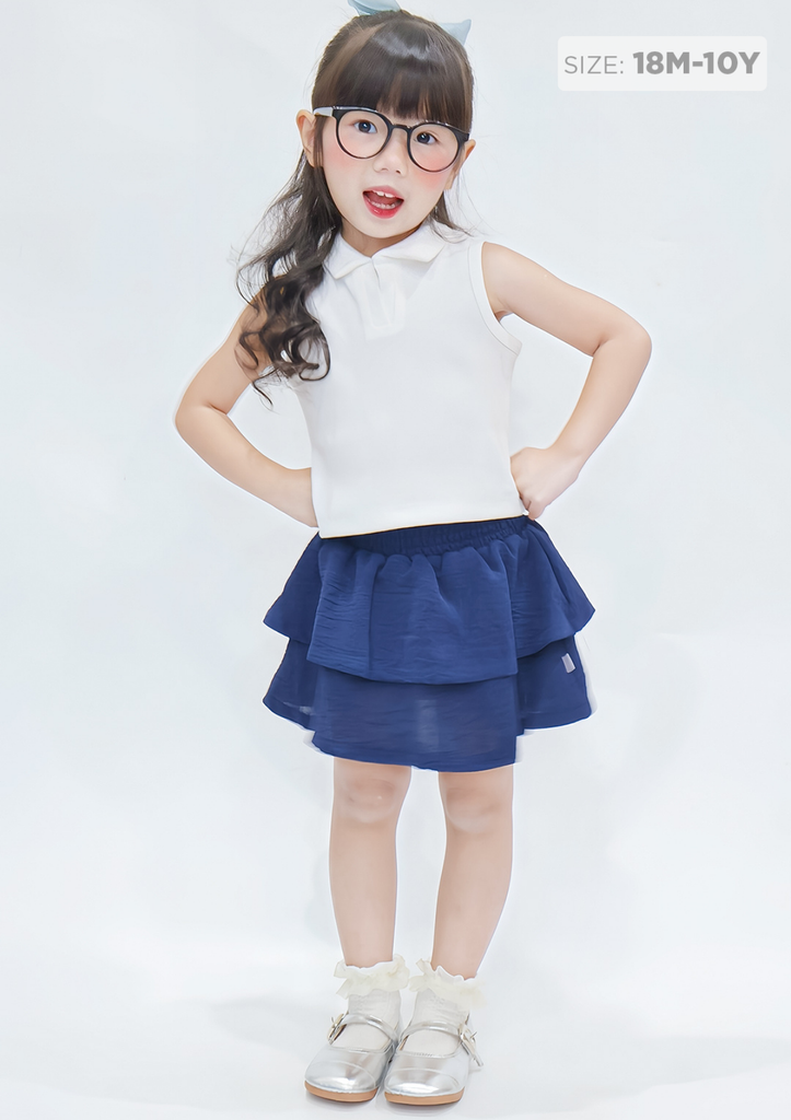 Chân Váy Quần Smocking Bé Gái Navy