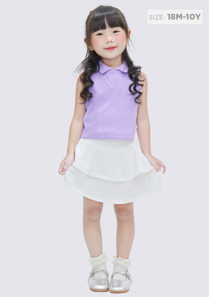 Chân Váy Quần Smocking Bé Gái Trắng