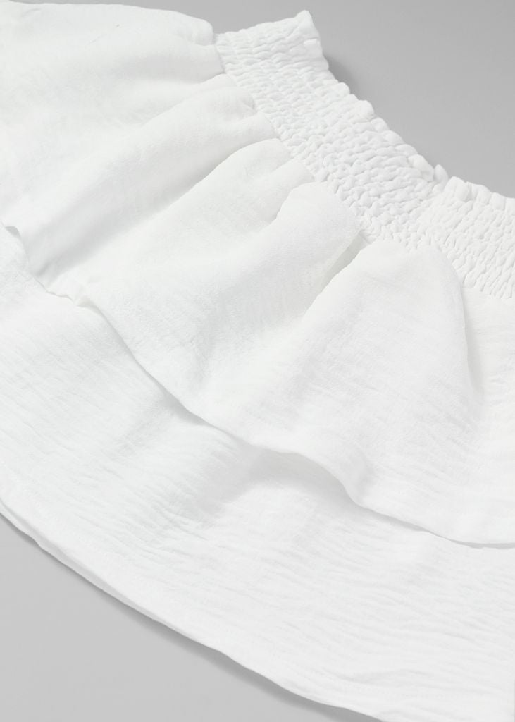 Chân Váy Quần Smocking Bé Gái Trắng