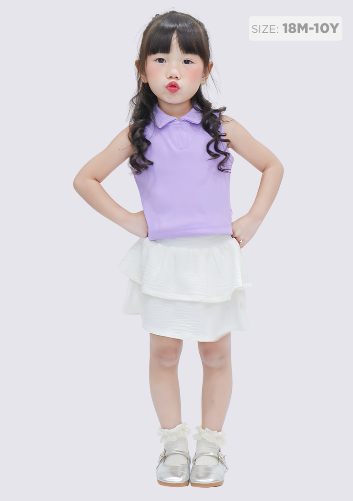 Chân Váy Quần Smocking Bé Gái Trắng