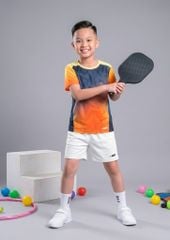 Set Thể Thao Cho Bé Siêu Nhẹ Ultra Light Họa Tiết Lightning (Cam + Trắng 03 Form Ngắn)