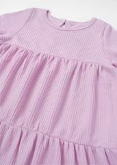 Đầm Thun Kiểu Hai Tầng Ngắn Tay Bé Gái Tím
