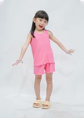 Đồ Bộ Ba Lỗ Bé Gái Gân Hồng