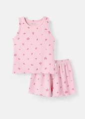 Đồ Bộ Ba Lỗ Bé Gái Gân Hồng Hoạ Tiết Biển