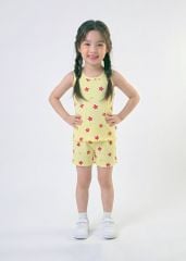 Đồ Bộ Ba Lỗ Bé Gái Gân Vàng Hoạ Tiết Hoa