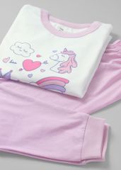 Đồ Bộ Dài Bé Gái Trắng Unicorn Phối Tím Nhạt