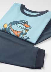 Đồ Bộ Dài Bé Trai Xanh Cá Mập Phối Xám Đậm