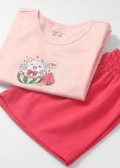 Đồ Bộ Ngắn Tay Bé Gái Hồng Cam Sweet Watermelon