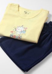 Đồ Bộ Ngắn Tay Bé Gái Vàng You're Magic Phối Navy