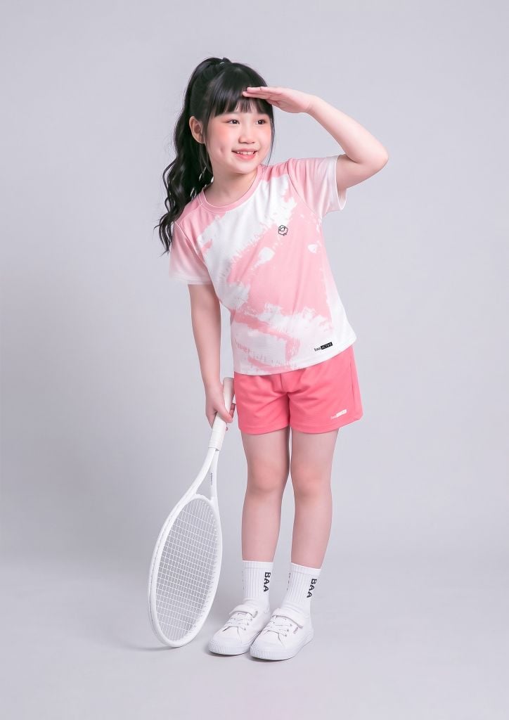 Set Thể Thao Cho Bé Siêu Nhẹ Ultra Light Hoạ Tiết Tie Dye 02 (Hồng + Hồng Dâu 03 Form Ngắn)