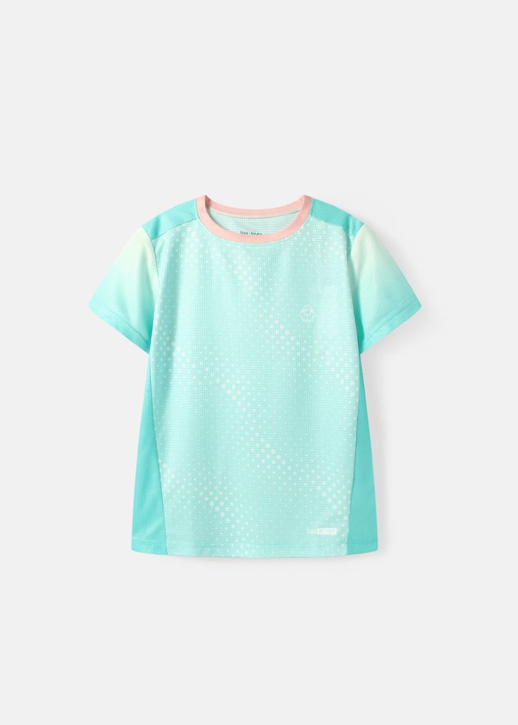 Áo Thun Thể Thao Cho Bé Siêu Nhẹ Ultra Light Xanh Mint Ombre Hoạ Tiết Halftone