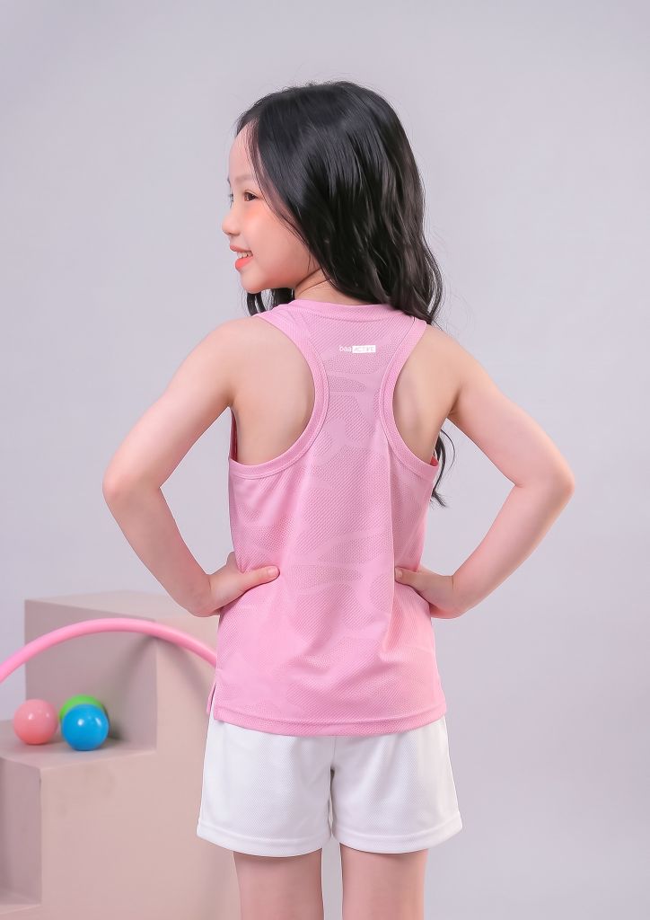 Set Thể Thao Cộc Tay Bé Gái Siêu Nhẹ Ultra Light (Hồng 02 + Trắng 02 Form Ngắn)