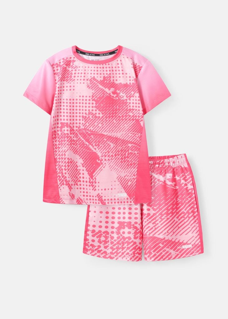 Set Thun Thể Thao Cho Bé Siêu Mát Ultra Cool Hồng Hoạ Tiết Dot Splash