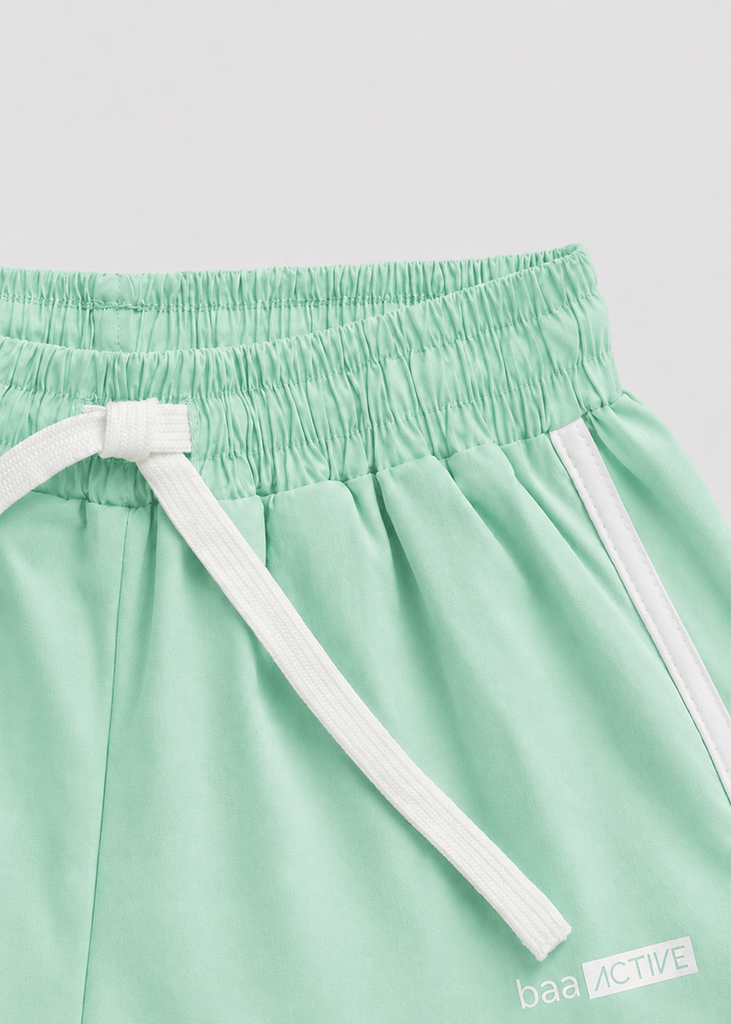 Set Thể Thao Cho Bé Siêu Nhẹ Ultra Light Họa Tiết (Hồng Vàng Fading Stripe + Quần Dù Xanh Mint)