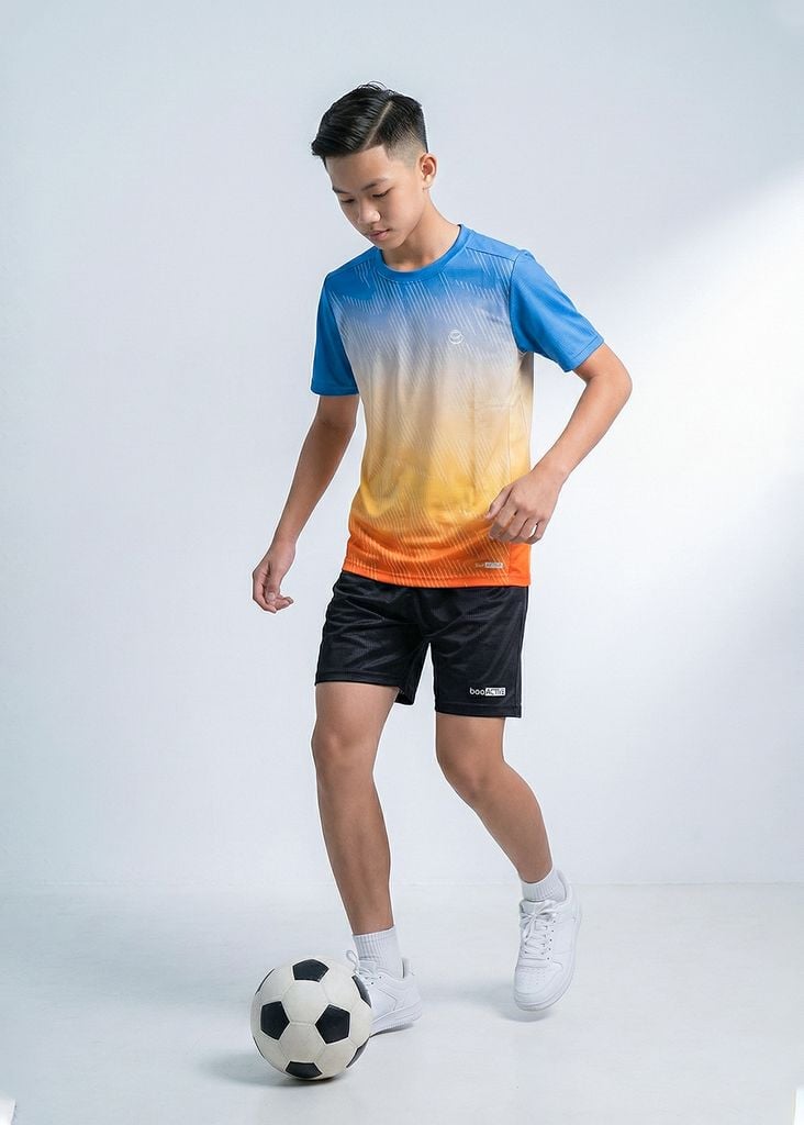 Set Thể Thao Cho Bé Siêu Nhẹ Ultra Light Ombre Hoạ Tiết Trừu Tượng (Cam + Đen)