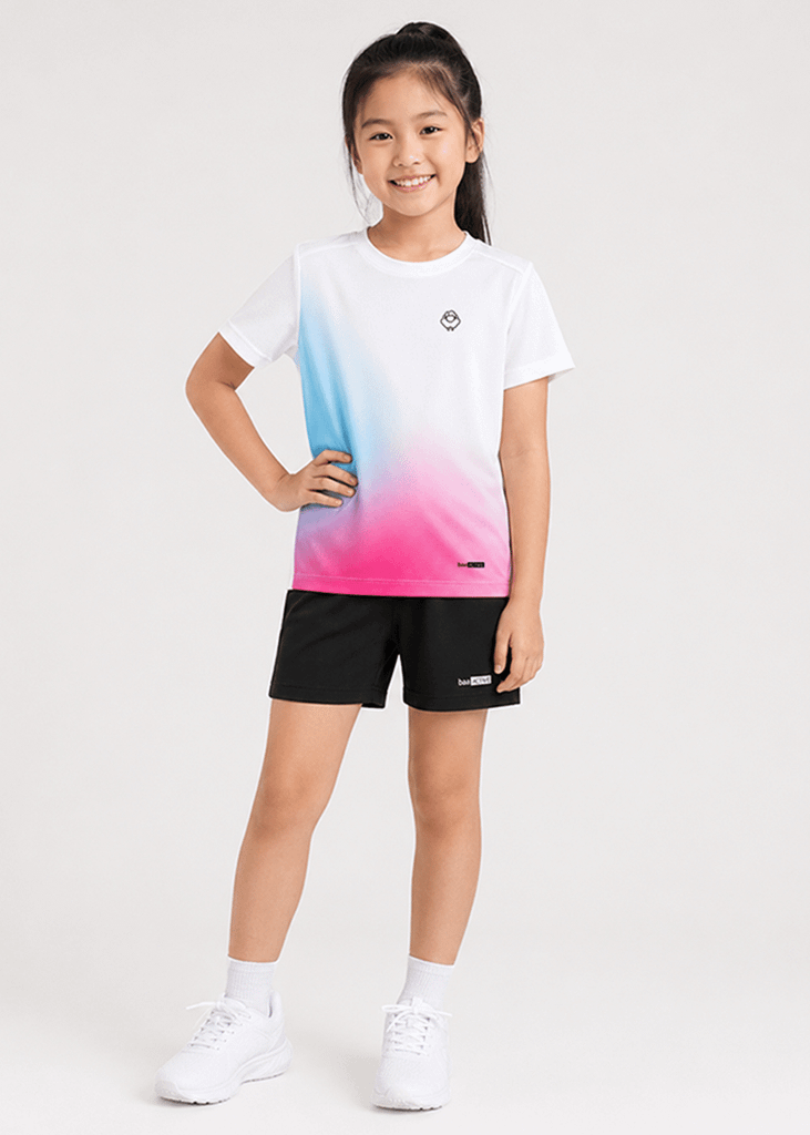 Set Thể Thao Cho Bé Siêu Nhẹ Ultra Light Ombre (Trắng Hồng + Đen 11 Form Ngắn)