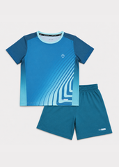 Set Thể Thao Cho Bé Siêu Nhẹ Ultra Light Họa Tiết Geometric Lines (Navy + Xanh Teal 03 Form Ngắn)